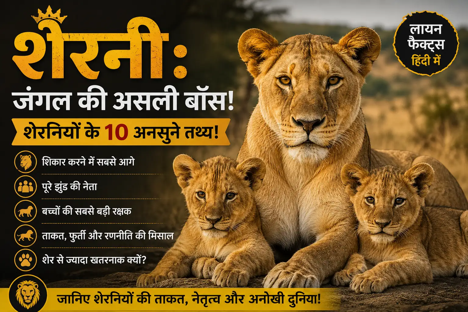शेरनी कैसे चलाती है पूरे झुंड का राज? जानिए 10 चौंकाने वाले तथ्य
