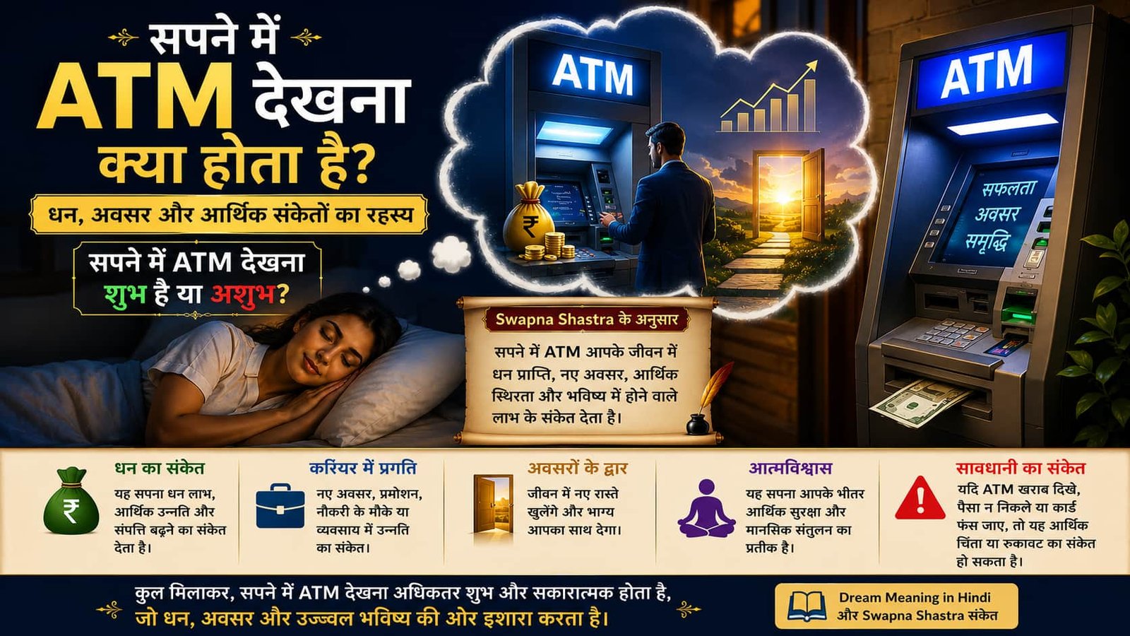 सपने में ATM देखना क्या होता है? धन, अवसर और आर्थिक संकेतों का रहस्य
