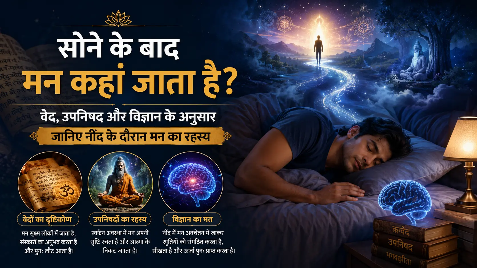 सोने के बाद मन कहां जाता है? वेद, उपनिषद और विज्ञान के अनुसार जानिए नींद के दौरान मन का रहस्य